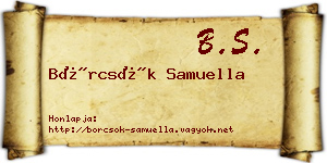 Börcsök Samuella névjegykártya
